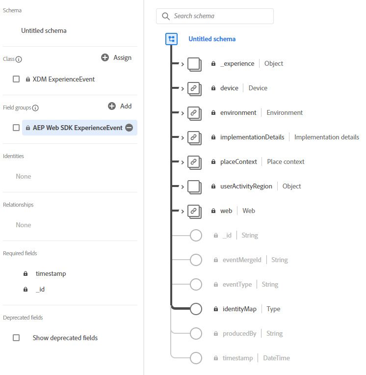 the aep web sdk experience event field group adds fields used in many implementations